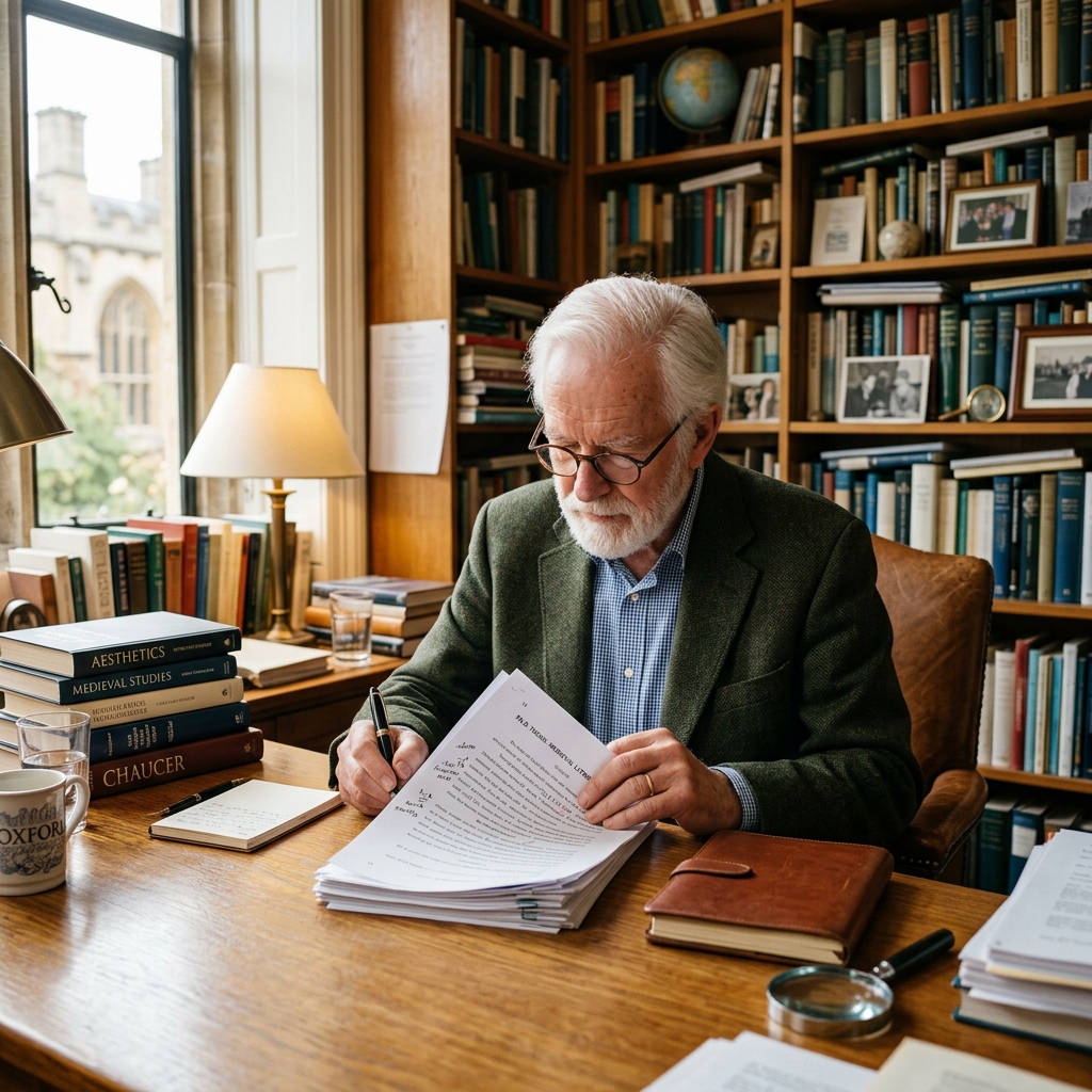 Expert Professor reviewing Thesis